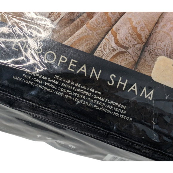 J. Queen New York Gianna Gold Euro Sham New 26 x 26 Embroidered Trim Chenille - Picture 6 of 6